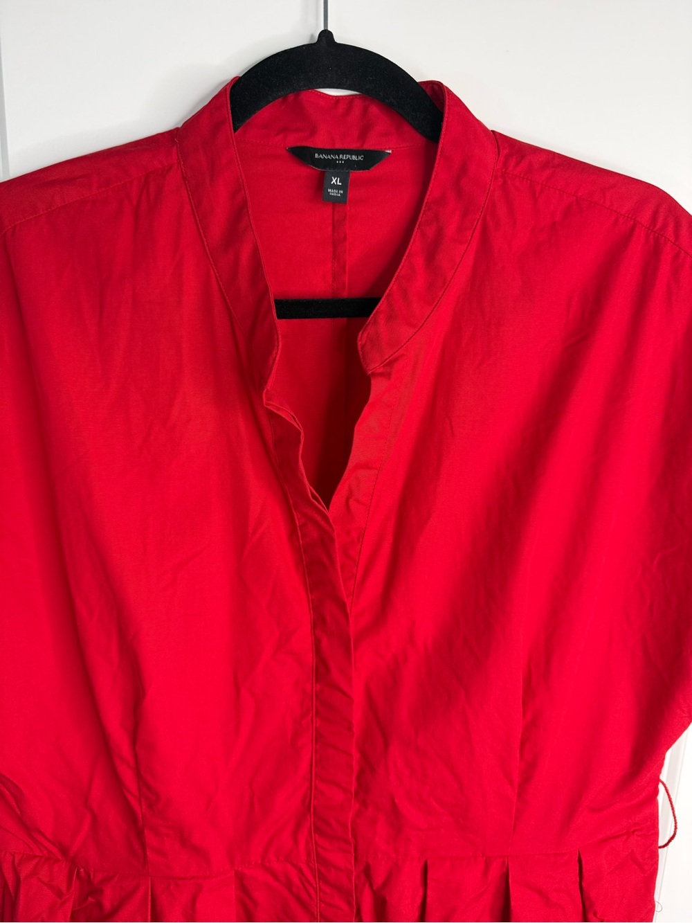 Banana Republic Factory Red Sunset Button Front Tie Waist Dress XL - Picture 6 of 12
